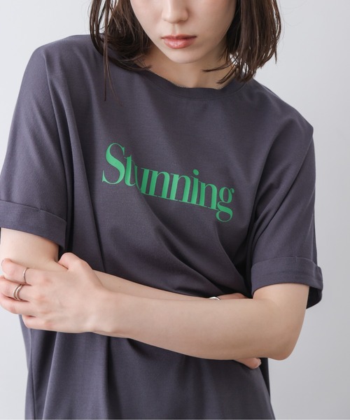 Bou Jeloud(ブージュルード)の「クリアクールロゴTシャツ(Tシャツ/カットソー・レディース・オフホワイト/オレンジ/チャコールグレー・FREE)」の1枚目の写真