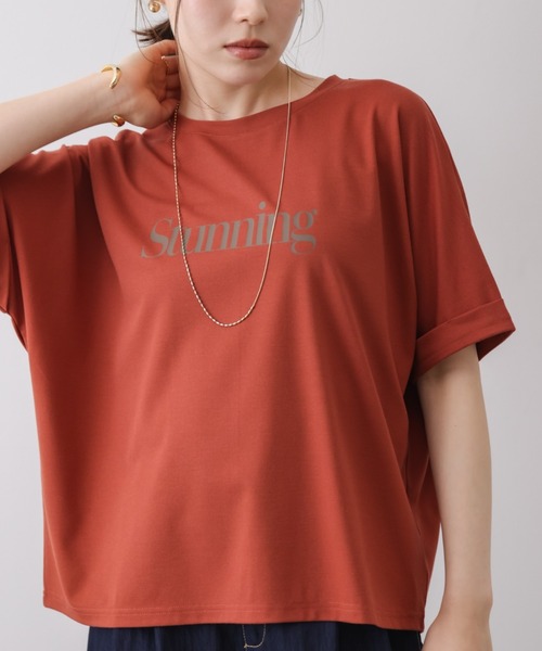 Bou Jeloud(ブージュルード)の「クリアクールロゴTシャツ(Tシャツ/カットソー・レディース・オフホワイト/オレンジ/チャコールグレー・FREE)」の3枚目の写真