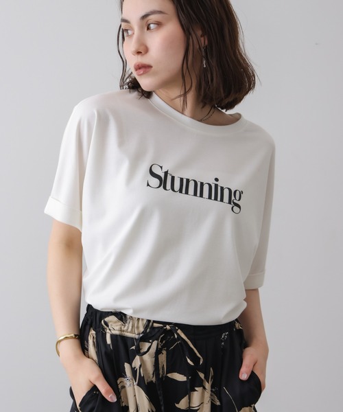 Bou Jeloud(ブージュルード)の「クリアクールロゴTシャツ(Tシャツ/カットソー・レディース・オフホワイト/オレンジ/チャコールグレー・FREE)」の4枚目の写真
