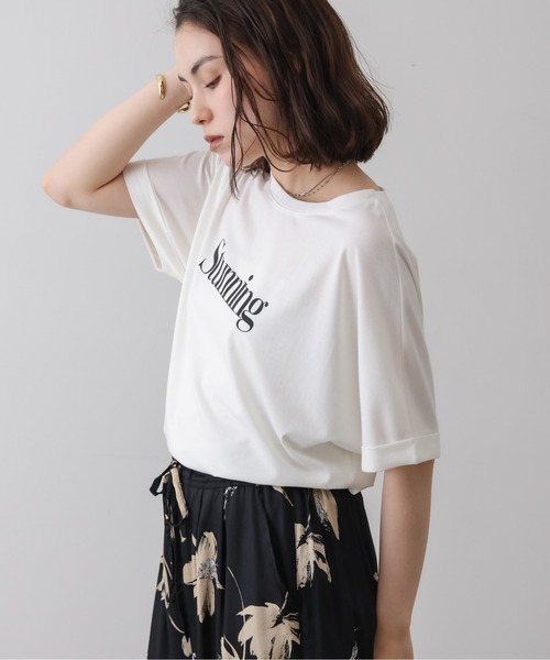 Bou Jeloud(ブージュルード)の「クリアクールロゴTシャツ(Tシャツ/カットソー・レディース・オフホワイト/オレンジ/チャコールグレー・FREE)」の10枚目の写真