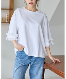 TUCK RIBBON SLEEVE TOPS(タックリボンスリーブルトップス)