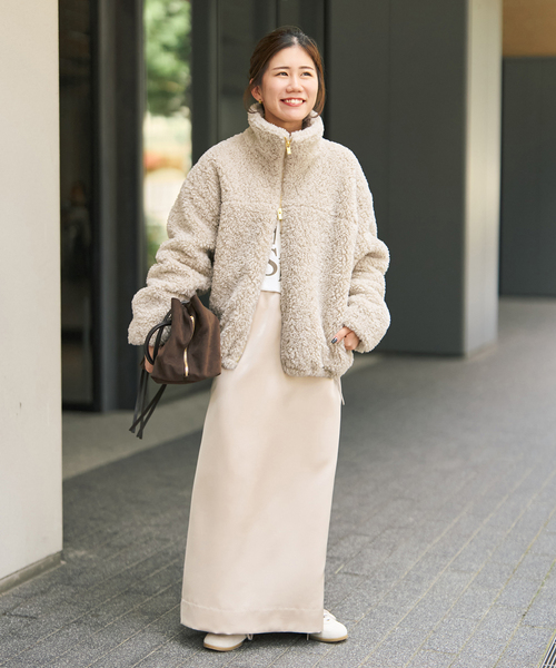 Spick & Span(スピックアンドスパン)の「スタンドZIPボアブルゾン(ブルゾン・レディース・モカ/ベージュ系その他・36/38)」の5枚目の写真