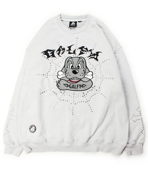 GALFY（ガルフィー）の「GALFY（ガルフィー）鋲中毒スウェット/スタッズ トライバルプリント ビッグシルエットトレーナー（スウェット・メンズ・ブラック/スミクロ/ホワイト・LL/L）」の2枚目の写真