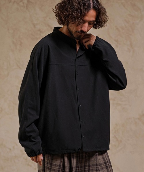 CAMBIO(カンビオ)の「ms6645-Band Collar Dolman Sleeve Shirt バンドカラーシャツ(A75626cmb)(シャツ/ブラウス・メンズ・グレー/チャコール/ブラック・L/M/S)」の5枚目の写真