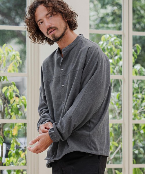 CAMBIO(カンビオ)の「ms6645-Band Collar Dolman Sleeve Shirt バンドカラーシャツ(A75626cmb)(シャツ/ブラウス・メンズ・グレー/チャコール/ブラック・L/M/S)」の11枚目の写真