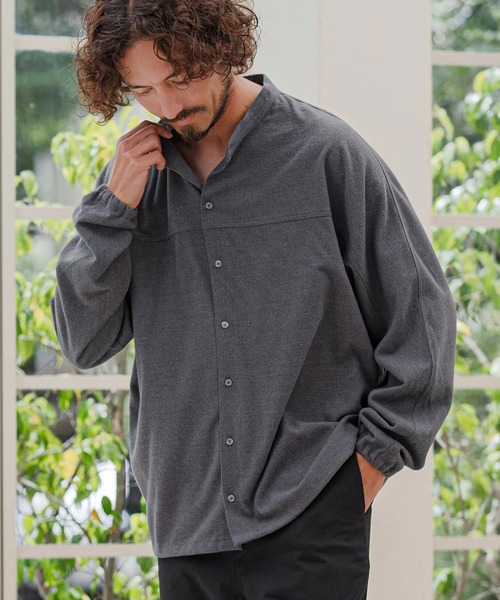 CAMBIO(カンビオ)の「ms6645-Band Collar Dolman Sleeve Shirt バンドカラーシャツ(A75626cmb)(シャツ/ブラウス・メンズ・グレー/チャコール/ブラック・L/M/S)」の12枚目の写真