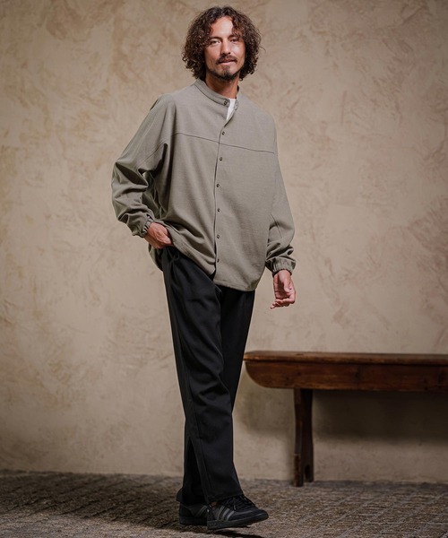 CAMBIO(カンビオ)の「ms6645-Band Collar Dolman Sleeve Shirt バンドカラーシャツ(A75626cmb)(シャツ/ブラウス・メンズ・グレー/チャコール/ブラック・L/M/S)」の19枚目の写真