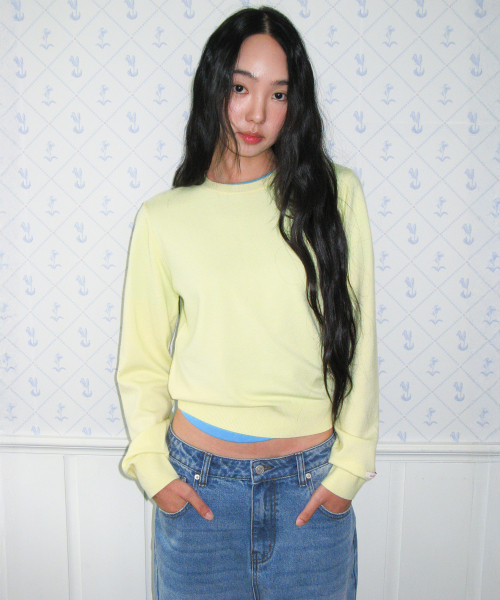 AMESWORLDWIDE（アメスワールドワイド）の「CLASSIC REGULAR U NECK KNIT YELLOW（ニット/セーター・レディース・その他・SMALL/MEDIUM）」の2枚目の写真