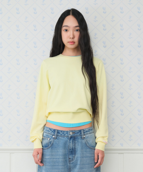 AMESWORLDWIDE（アメスワールドワイド）の「CLASSIC REGULAR U NECK KNIT YELLOW（ニット/セーター・レディース・その他・SMALL/MEDIUM）」の4枚目の写真