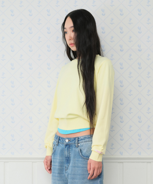 AMESWORLDWIDE（アメスワールドワイド）の「CLASSIC REGULAR U NECK KNIT YELLOW（ニット/セーター・レディース・その他・SMALL/MEDIUM）」の5枚目の写真