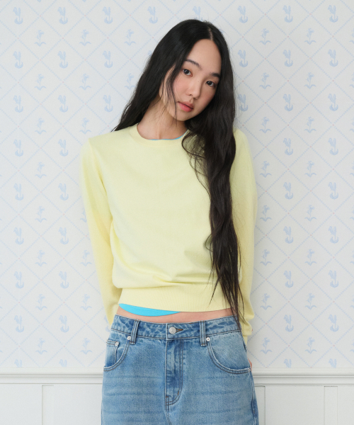 AMESWORLDWIDE（アメスワールドワイド）の「CLASSIC REGULAR U NECK KNIT YELLOW（ニット/セーター・レディース・その他・SMALL/MEDIUM）」の6枚目の写真