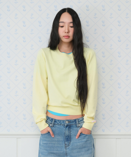 AMESWORLDWIDE（アメスワールドワイド）の「CLASSIC REGULAR U NECK KNIT YELLOW（ニット/セーター・レディース・その他・SMALL/MEDIUM）」の7枚目の写真