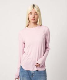 毛セルロースブレンド クルーネック カットソー