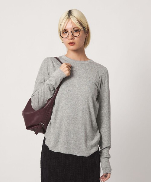 BEAUTY&YOUTH UNITED ARROWS（ビューティーアンドユースユナイテッドアローズ）の「毛セルロースブレンド クルーネック カットソー（Tシャツ/カットソー・レディース・ダークブラウン/オフホワイト/ライトピンク/グレー系/ブラック・FREE）」の6枚目の写真
