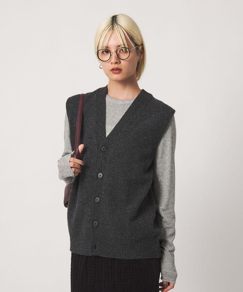 BEAUTY&YOUTH UNITED ARROWS（ビューティーアンドユースユナイテッドアローズ）の「毛セルロースブレンド クルーネック カットソー（Tシャツ/カットソー・レディース・ダークブラウン/オフホワイト/ライトピンク/グレー系/ブラック・FREE）」の7枚目の写真