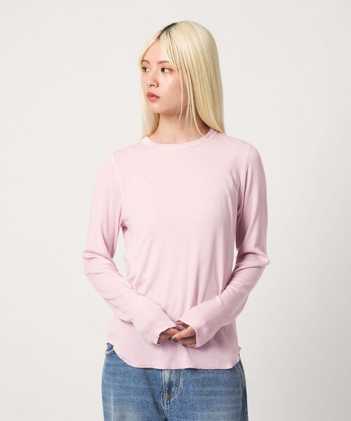 BEAUTY&YOUTH UNITED ARROWS（ビューティーアンドユースユナイテッドアローズ）の「毛セルロースブレンド クルーネック カットソー（Tシャツ/カットソー・レディース・ダークブラウン/オフホワイト/ライトピンク/グレー系/ブラック・FREE）」の9枚目の写真