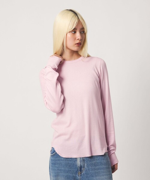 BEAUTY&YOUTH UNITED ARROWS（ビューティーアンドユースユナイテッドアローズ）の「毛セルロースブレンド クルーネック カットソー（Tシャツ/カットソー・レディース・ダークブラウン/オフホワイト/ライトピンク/グレー系/ブラック・FREE）」の10枚目の写真