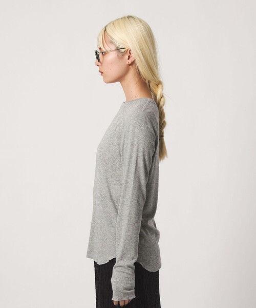BEAUTY&YOUTH UNITED ARROWS（ビューティーアンドユースユナイテッドアローズ）の「毛セルロースブレンド クルーネック カットソー（Tシャツ/カットソー・レディース・ダークブラウン/オフホワイト/ライトピンク/グレー系/ブラック・FREE）」の12枚目の写真