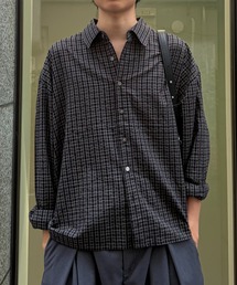 【Chikashitsu +】relax check shirt (2color) / 【チカシツプラス】リラックス長袖チェックシャツ