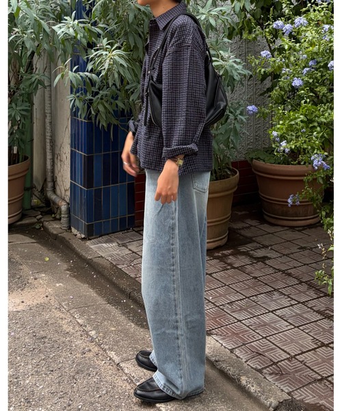 Never mind the XU / Chikashitsu+(ネバーマインド ザ エックスユー / チカシツプラス)の「【Chikashitsu +】relax check shirt (2color) / 【チカシツプラス】リラックス長袖チェックシャツ(シャツ/ブラウス・メンズ・ネイビー/ブラック・ONE SIZE)」の13枚目の写真