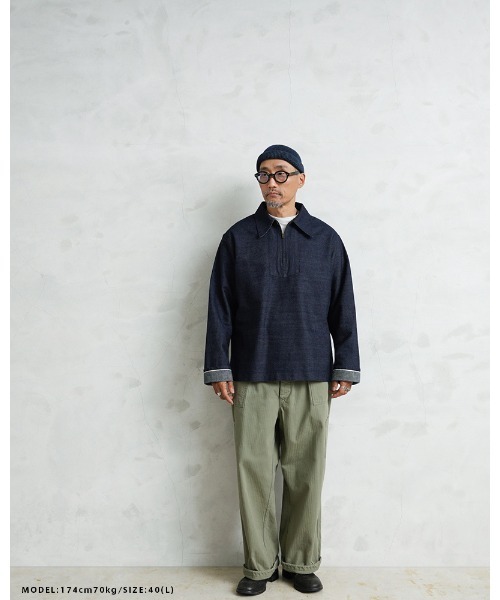 WAIPER.inc（ワイパーインク）の「WP1168 US NAVY 40's 横使いセルビッジデニムプルオーバー（その他トップス・メンズ・ダークインディゴブルー・40/44/36/38/42）」の4枚目の写真
