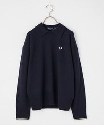 【WEB限定】[FRED PERRY/フレッドペリー] レイヤードカラー ニットプルオーバー