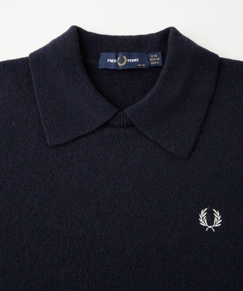 FRED PERRY（フレッドペリー）の「【WEB限定】[FRED PERRY/フレッドペリー] レイヤードカラー ニットプルオーバー（ニット/セーター・レディース・ネイビー/キナリ・10）」の5枚目の写真