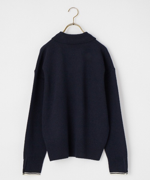 FRED PERRY（フレッドペリー）の「【WEB限定】[FRED PERRY/フレッドペリー] レイヤードカラー ニットプルオーバー（ニット/セーター・レディース・ネイビー/キナリ・10）」の4枚目の写真