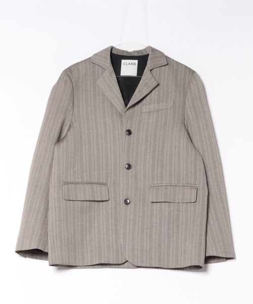 CLANE(クラネ)の「CLANE/クラネ/HERRINGBONE TAILORED JACKET(テーラードジャケット・レディース・その他24/ブラック・1)」の2枚目の写真