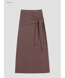 (SK-5130)WAIST TIED MAXI KNIT SKIRT SET UP
