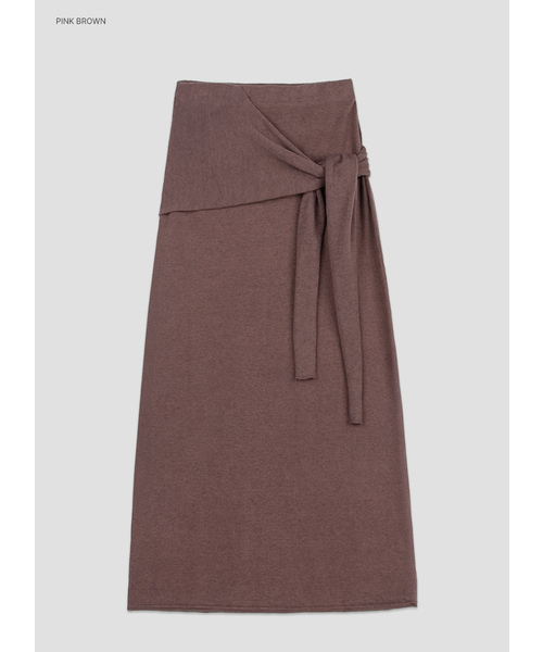 ATELIER NAIN（アトリエナイン）の「(SK-5130)WAIST TIED MAXI KNIT SKIRT SET UP（スカート・レディース・ブラウン/オリーブ・FREE）」の2枚目の写真