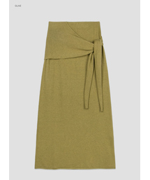 (SK-5130)WAIST TIED MAXI KNIT SKIRT SET UP