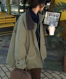 襟付きリラックストレンチコート