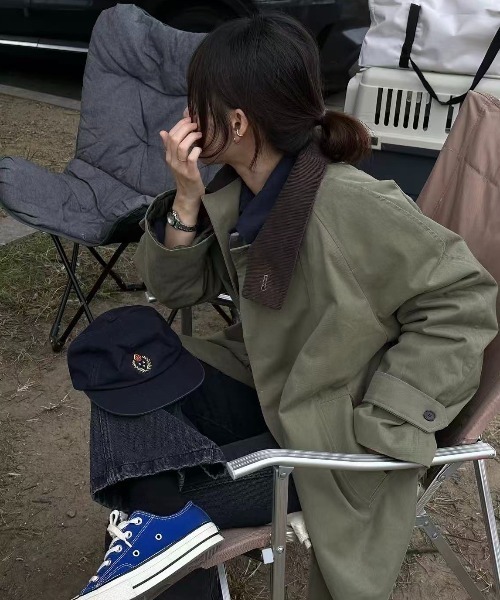 FAVORITO(ファヴォリート)の「襟付きリラックストレンチコート(その他アウター・レディース・グリーン・F)」の12枚目の写真