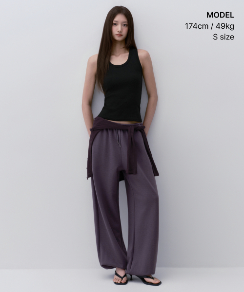MUSINSA STANDARD WOMAN（ムシンサスタンダードウーマン）の「ウィメンズジャージバルーンジョガーパンツ[パープル]（スウェットパンツ・レディース・その他・X-SMALL/SMALL/MEDIUM/LARGE）」の2枚目の写真