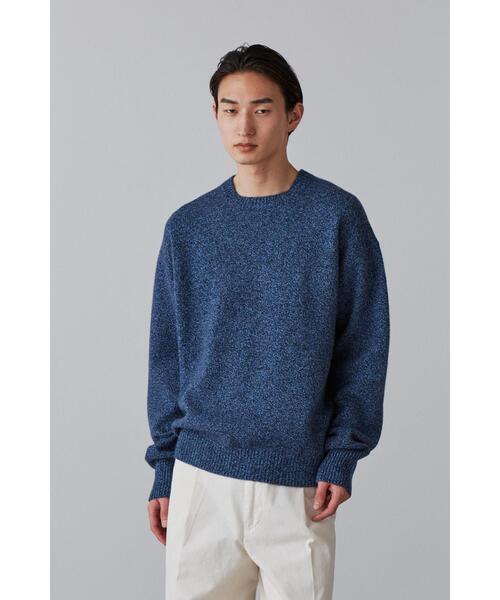 YLEVE(イレーヴ)の「YLEVE / WOOL CASHMERE KN P/O(ニット/セーター・メンズ・オレンジ/ブルー・5/4)」の2枚目の写真
