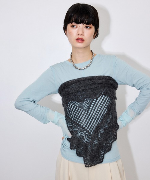 ADAM ET ROPE'(アダムエロペ)の「【サステナブル】エアリーシアーカフスカットソー(Tシャツ/カットソー・レディース・ホワイト/ベージュ/サックスブルー/ブラック・FREE)」の17枚目の写真