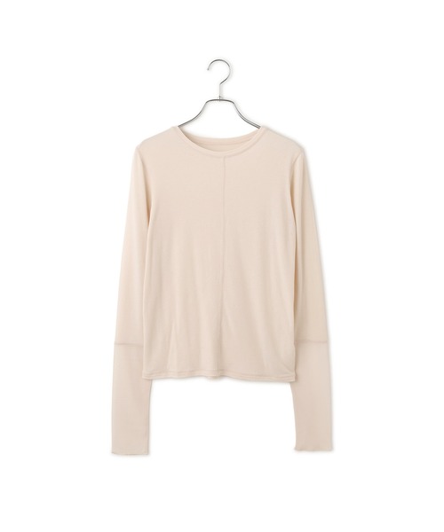 ADAM ET ROPE'(アダムエロペ)の「【サステナブル】エアリーシアーカフスカットソー(Tシャツ/カットソー・レディース・ホワイト/ベージュ/サックスブルー/ブラック・FREE)」の9枚目の写真