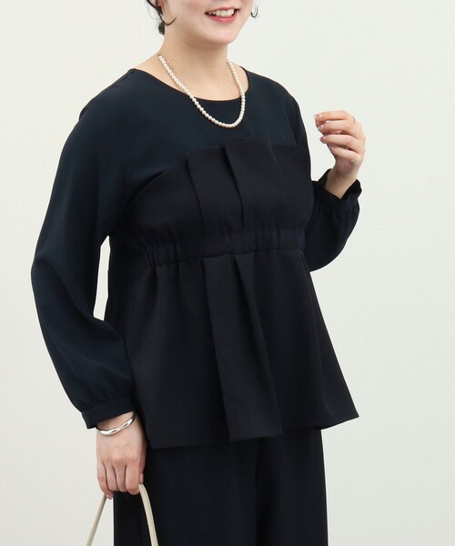 MICO COULIER（ミコクリエ）の「《セットアイテム》ビスチェ風トップス×ストレートパンツセットアップ（シャツ/ブラウス・レディース・ブラウン/ネイビー/グレー・38）」の8枚目の写真