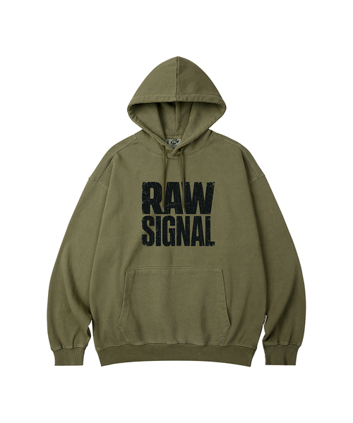WILDROCK（ワイルドロック）の「RAW SIGNAL PIGMENT オーバーサイズフーディー_5 COL（パーカー・レディース・ダークカーキ/ピンク/ブルー/ライトグレー/チャコール・LARGE/MEDIUM/SMALL/X-SMALL）」の3枚目の写真