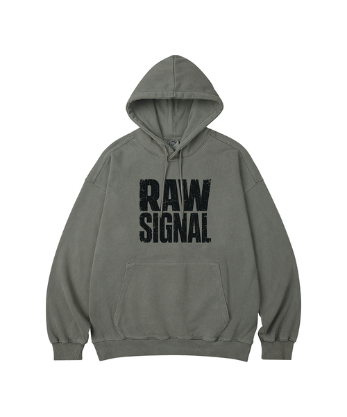 WILDROCK（ワイルドロック）の「RAW SIGNAL PIGMENT オーバーサイズフーディー_5 COL（パーカー・レディース・ダークカーキ/ピンク/ブルー/ライトグレー/チャコール・LARGE/MEDIUM/SMALL/X-SMALL）」の2枚目の写真
