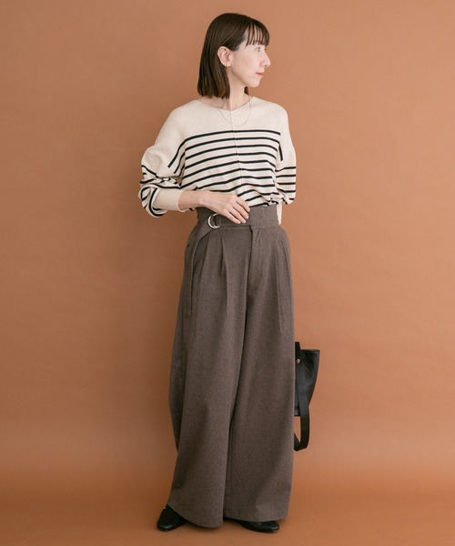 ITEMS URBANRESEARCH(アイテムズ アーバンリサーチ)の「アシメベルトデザインパンツ(その他パンツ・レディース・ブラック/ブラウン・SMALL/MEDIUM)」の4枚目の写真