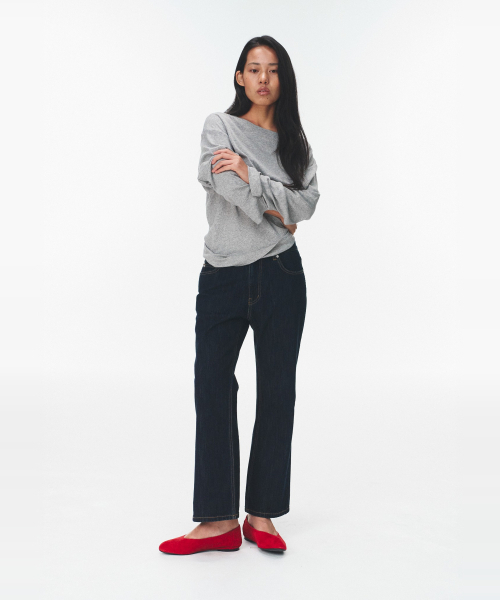 BLUEBRICK（ブルーブリック）の「Ease ロングTシャツ（4色展開）（Tシャツ/カットソー・レディース・ライトグレー/チャコールグレー/ブルー/アイボリー・FREE）」の7枚目の写真