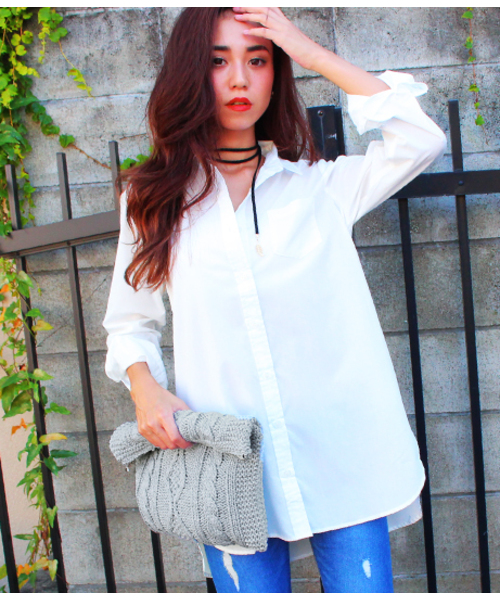 Chille anap（チルアナップ）の「ケーブルニットクラッチバッグ（クラッチバッグ・レディース・ブラック/グレー/ピンク/ホワイト・FREE）」の3枚目の写真