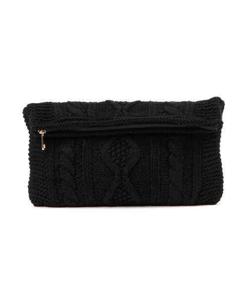 Chille anap（チルアナップ）の「ケーブルニットクラッチバッグ（クラッチバッグ・レディース・ブラック/グレー/ピンク/ホワイト・FREE）」の15枚目の写真