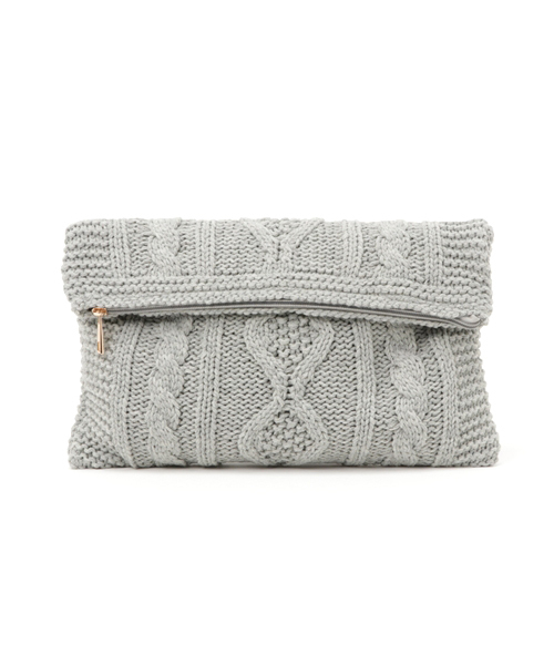 Chille anap（チルアナップ）の「ケーブルニットクラッチバッグ（クラッチバッグ・レディース・ブラック/グレー/ピンク/ホワイト・FREE）」の5枚目の写真