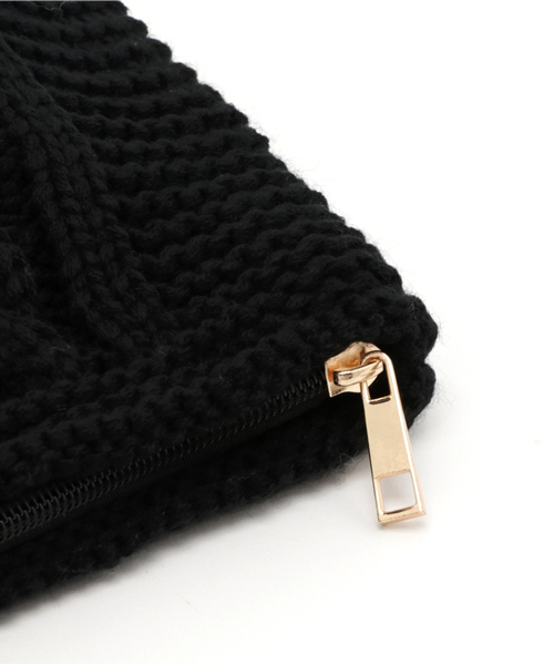 Chille anap（チルアナップ）の「ケーブルニットクラッチバッグ（クラッチバッグ・レディース・ブラック/グレー/ピンク/ホワイト・FREE）」の9枚目の写真
