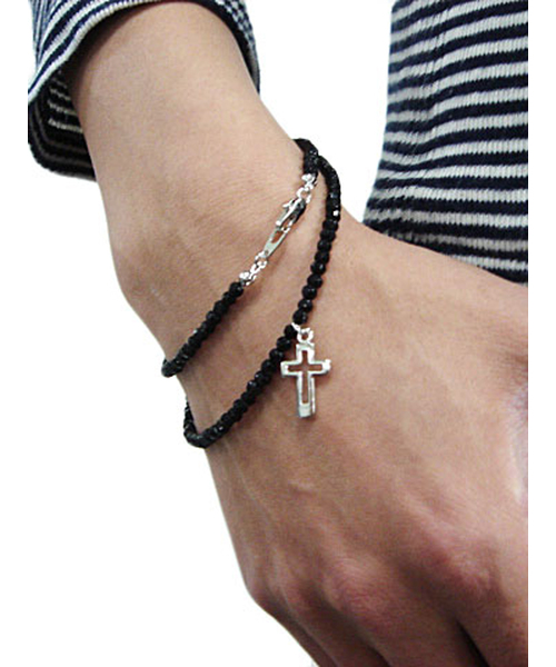 ８(eight)（エイト）の「ブラックストーンネックレス クロス ダイヤ（ネックレス・メンズ・B/A・FREE）」の7枚目の写真