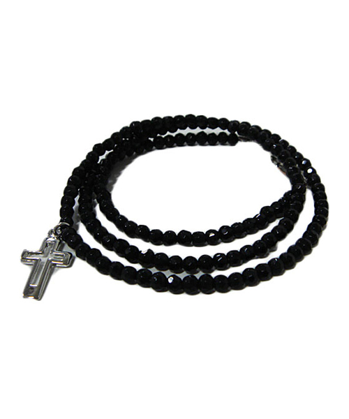 ８(eight)（エイト）の「ブラックストーンネックレス クロス ダイヤ（ネックレス・メンズ・B/A・FREE）」の3枚目の写真