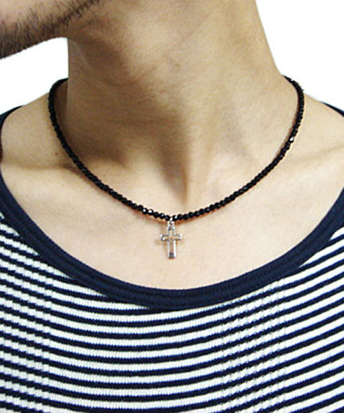 ８(eight)（エイト）の「ブラックストーンネックレス クロス ダイヤ（ネックレス・メンズ・B/A・FREE）」の12枚目の写真